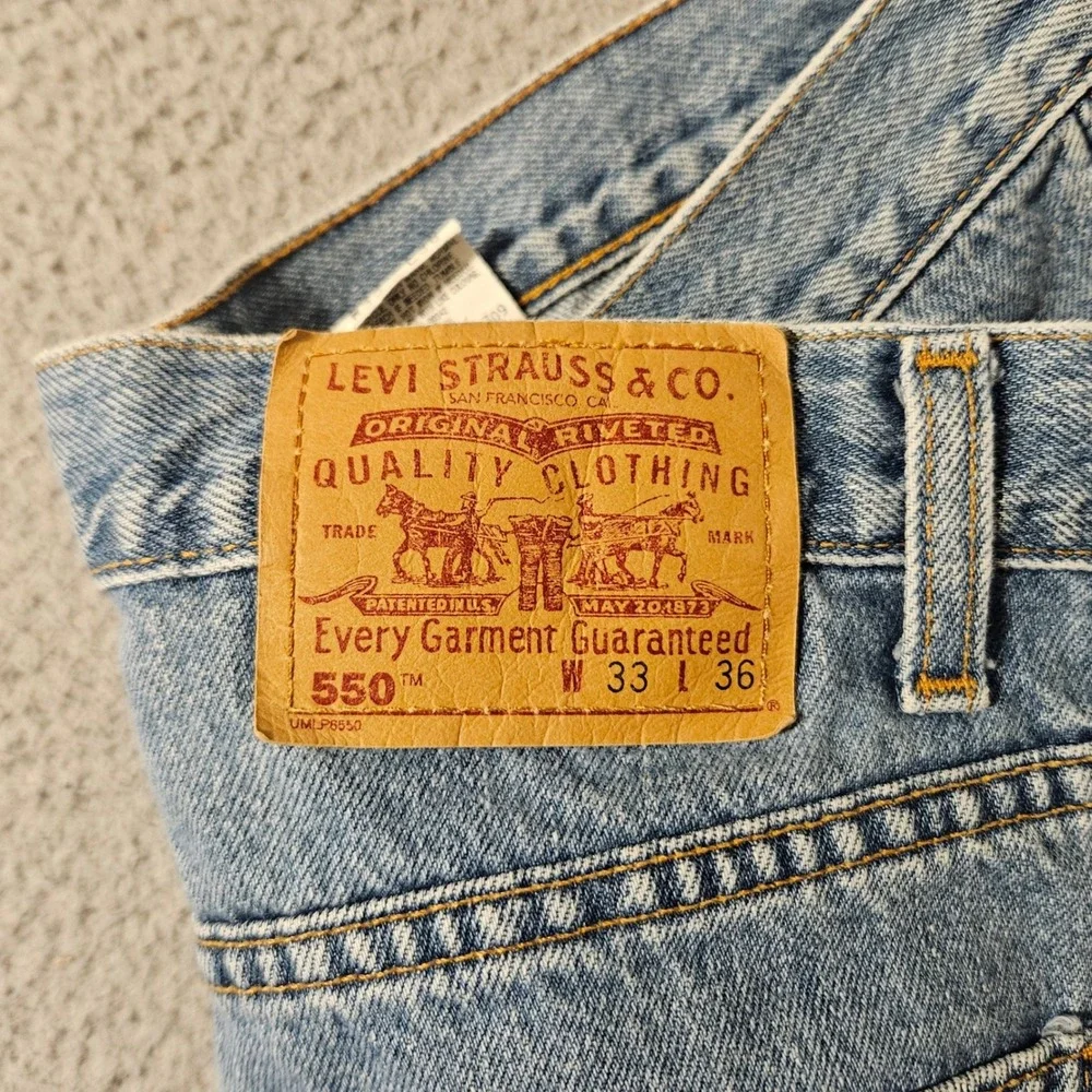 Vintage Levis 550 4891 Mens 33x36 Relaxed Fit Blue Denim Jeans Canada Made